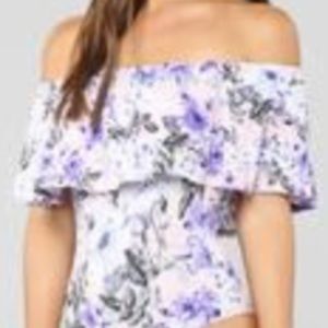 Floral off the shoulder bodysuit